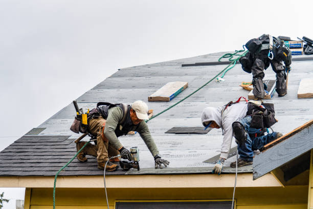 Professional Gutter Installation technician working in Argos, IN